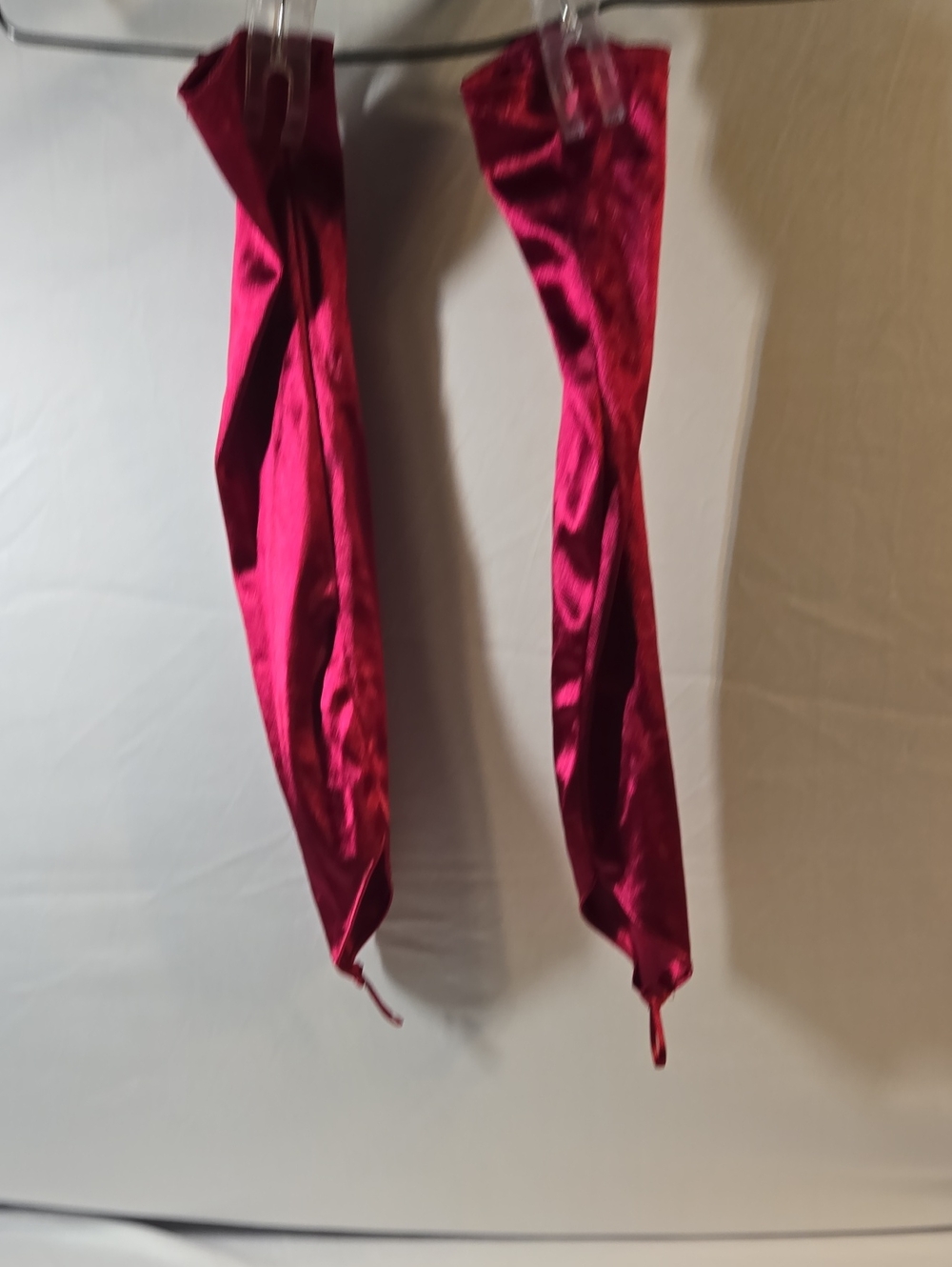 Source Unknown Satin Opera Gloves in Fuchsia Maroon